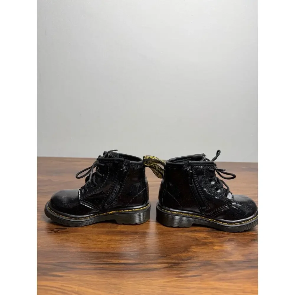 Dr Martens Girls 1460 J Cosmic Black Glitter‎ Size zip Boots Size 6